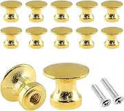Uenhoy 12 Pcs Mini Cabinet Knobs 1/2 Inch Dia Gold Drawer Knobs Handles Mini Knobs for Jewelry Box Gift Case
