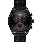 【TISSOT 天梭 官方授權】PR100 經典都會型男 米蘭計時腕錶-黑/41MM 禮物(T1014173305100)