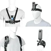 VGSION Action Camera Accessory Kit - Chest Strap, Head Mount, Wrist Strap, Backpack Clip for Insta360 One X3/X2/RS/Go2, GoPro Hero 11/9/8