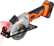 Mini Circular Saw, 20V 3400RPM Professional Cordless Circular Saw, Adjustable An
