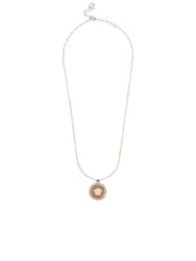 Versace Iced Crystal Necklace With Medusa Pendant