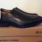 Clarks Mens Whiddon Step Black Leather Loafers Shoes 8.5 Wide 52916