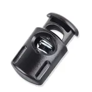 Plastic Cord Locks End Spring Stop Toggle Stoppers Multi-Colour (10PCS, Black)