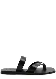 A.emery Carter Leather Thong Sandals - Black - 6 6