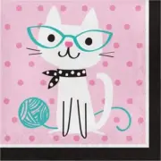 Purr-Fect Kitty Cat Party Cat Party Lunch Napkins Paper 16 Per Pack Tableware