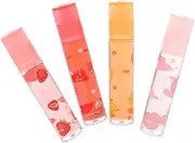 PLAFOPE 4Pcs Fruit Flavored Lip Pomade Transparent Moisturizing Lip Protector for Dry and Chapped Lips Rich Natural Ingredients for Everyday Use