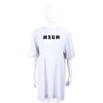 MSGM 黑字母灰色短袖長版TEE 洋裝