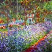 Monet's Garden Tile Mural Kitchen Bathroom Wall Backsplash 18x18