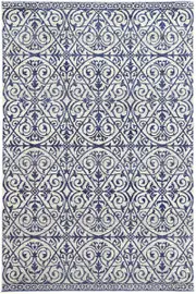 Eclipse White Blue Trİbal Rug