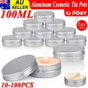 1/50/100PCS Aluminium Empty Cosmetic Pot Lip Balm Jar Tin Container Silver Box