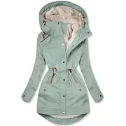 Women's Winter Jacket Parka Warm Zipper Buttons Fleece Lined Casual Street Style Plain Street Casual Daily Casual Daily Zipper Regular Hoodie Regular Fit Long
