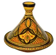 Moroccan Serving Tagine Handmade Ceramic Tajine Dish Exquisite 10in Safi Yellow