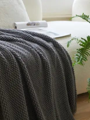 豆豆毯針織毯簡約現代焦糖米色灰色床單單人學生雙人床尾巾四季通用 (8.3折)