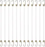 12 Pcs White Bungee Cords with Hooks, 11 Inch Heavy Duty Outdoor Bungee Straps S