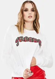 [Funeral] Plaid Logo Crop Long Sleeve