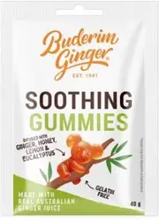 Buderim Ginger Gummies Soothing Snack Pack 40g