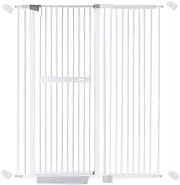 riin Extra Tall 150cm Baby Pet Security Gate Metal Safety Guard Tension Pressure Mounted for Children Dog Kitten Adjustable Width Range 115-125cm Largest Gap Between Bars 42mm Model B4 White