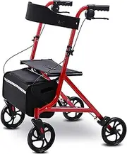 Walkers for The Elderly Lightweight Folding Rollator Walker with Seat,Mobility Aids with Safety Brake,4 Wheels Walker Mobility Aids with Removable Storage Bag Little Surprise