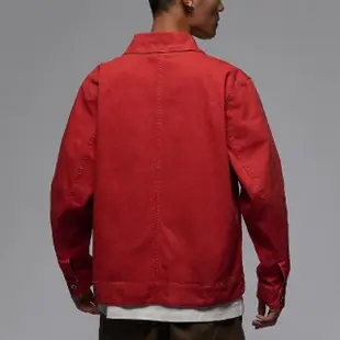 【NIKE 耐吉】外套 Jordan Essentials Chicago 男款 紅 水洗 做舊 襯衫 工裝 夾克(FN4528-604)