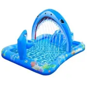 Inflatable Kiddie Pool Inflatable Play Center Kids Toddler Pool with Shark