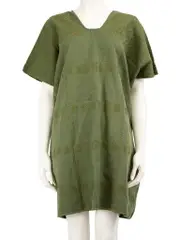 Green Mini Kaftan Dress