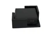 Leatherkart Genuine Leather Square Coasters-Black