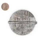 Traditional Silver Sun Baule Bead Pendant 75x65mm Ivory Coast African Flat