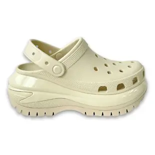 Crocs 卡駱馳 經典光輪克駱格 女 米色 增高中性鞋 休閒洞洞鞋 輕量厚底涼鞋 防水拖鞋 懶人鞋207988-2Y2