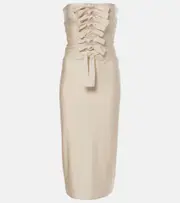 [Coperni] Coperni Gala tie-front jersey midi dress AU 14 beige