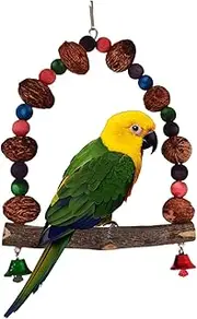 Parrot Perch,Bird Cage Sticks | Playground Stand with Rattan Ball for Indoor Window Training Nesting Roosting
