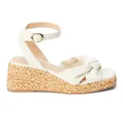 BEACH by Matisse Ibiza Ankle Strap Espadrille Wedge Womens Off White Casual San