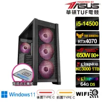 在飛比找momo購物網優惠-【華碩平台】i5十四核 RTX 4070 Win11{海景A