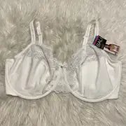 Bali 40DDD Bra White Lace Desire Back Smoothing Underwire Back Close DF1002 NEW