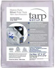 Kotap 10 x 12 Ft. Heavy-Duty Protection/Coverage Tarp, Superior Weave for Gre...