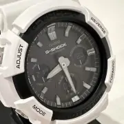 Casio G-Shock Men's Solar Ana-Digi Black Dial White Resin 53mm Watch GAS100B-7A