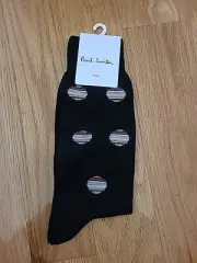Paul Smith Signature Stripe Polka Dot Men's Socks, Black, One Size