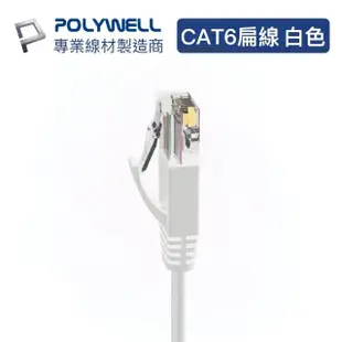 【POLYWELL】CAT6 高速網路傳輸扁線 /15M