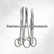 Set of 3 Surgical Tweezers + Operating Scissors + Hemostat Forceps Stainless CE
