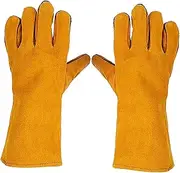 Happyyami 1 Pair Gloves Hand Clip Spring Clip Outdoor Portable Welding Machines Light Screwdriver High-speed Angle Grinder Head Protector Probe Supplies Yellow Leather