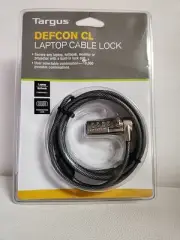 Targus Defcon CL Laptop Cable Combination Lock with Security Base Plate 6.5' NIP