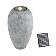 Gardeon Solar Fountain Water Feature Outdoor Fountain LED Lights Cylinder Beige