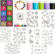 Coderafted DIY Sponge Finger Painting Set, Finger Sponge Daubers Sponge Finger Painting Kit, DIY Sponge Finger Painting Kit, Sponge Finger Painting Daubers Kit with Stencils (5pcs Sponge)