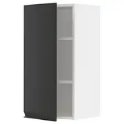 METOD wall cabinet with shelves, white/Upplöv matt anthracite, 40x37x80 cm