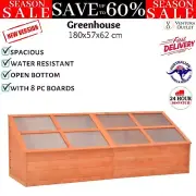 Greenhouse Wood Cold Frame Garden Mini Planter 180x57x62cm Open Bottom vidaXL