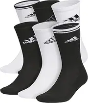 [adidas] Men's Athletic Cushioned 6-Pack Crew, Cushioned Crew Socks with Arch Compression for a Secure Fit