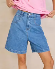 [Afends] Afends Women's Emilie Workwear Shorts in Worn Blue Size 20 20 Worn Blue