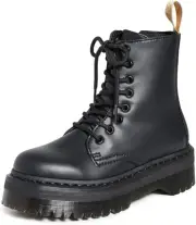 Dr. Martens, Vegan Jadon II 8-Eye 8 Women/7 Men, Mono Black Felix Rub Off