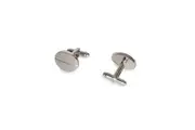 Van Heusen Men's Oval Shirt T-Bar Cufflinks Formal Business Accessory Silver