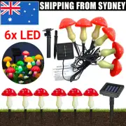 Solar Mushroom Fairy String Light LED Outdoor Garden Ornament Statues Yard Decor