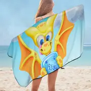 Cute Yellow Dragon for Kids Microfiber Beach Towel